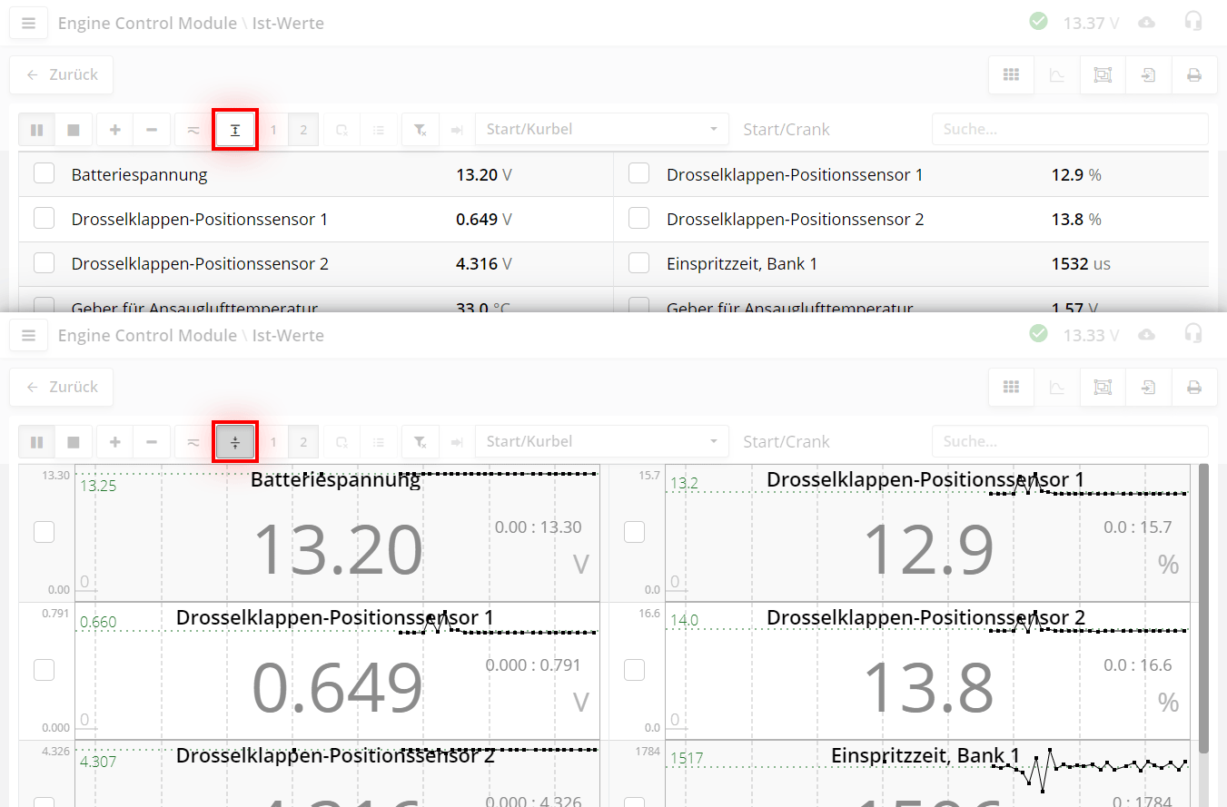 Alle Parameter anzeigen